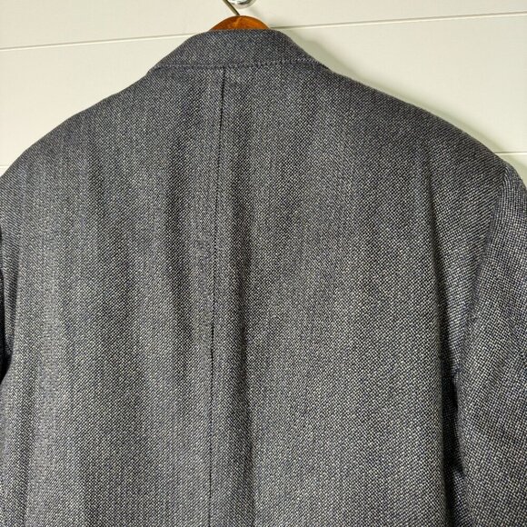 Burberry Silk Wool Blend Blazer Sports Coat Jacket Tweed Gray, Blue, Black Tan - Picture 5 of 14